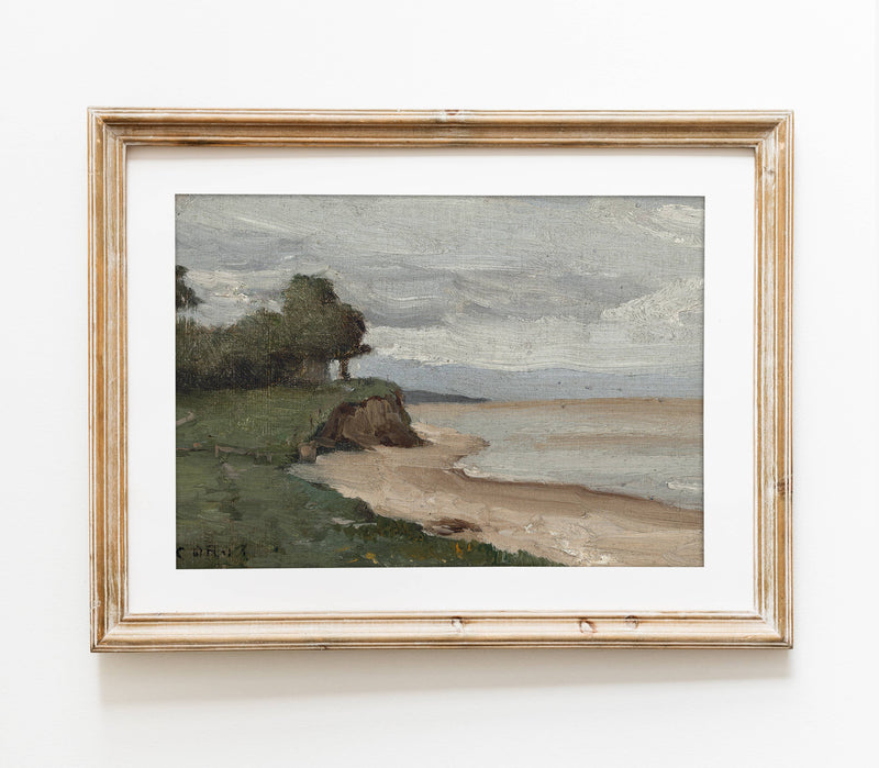 Vintage Landscape Coast Painting Art Print