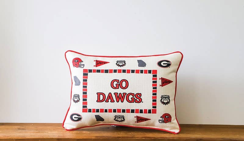 Georgia Collegiate Icon Border Piped Pillow