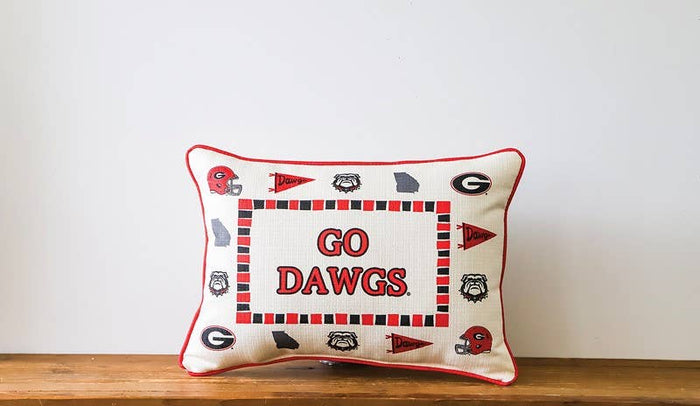 Georgia Collegiate Icon Border Piped Pillow