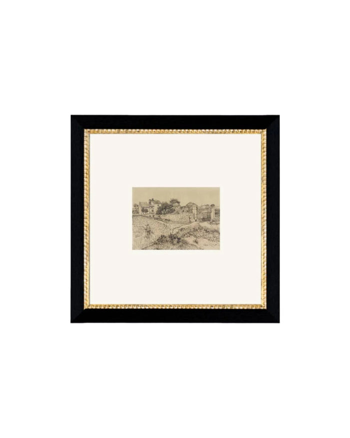 Tuscan Village Framed Antique Art: 8x8