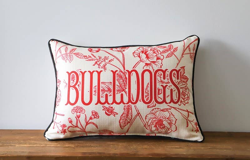 Georgia Bulldogs Toile Piped Pillow