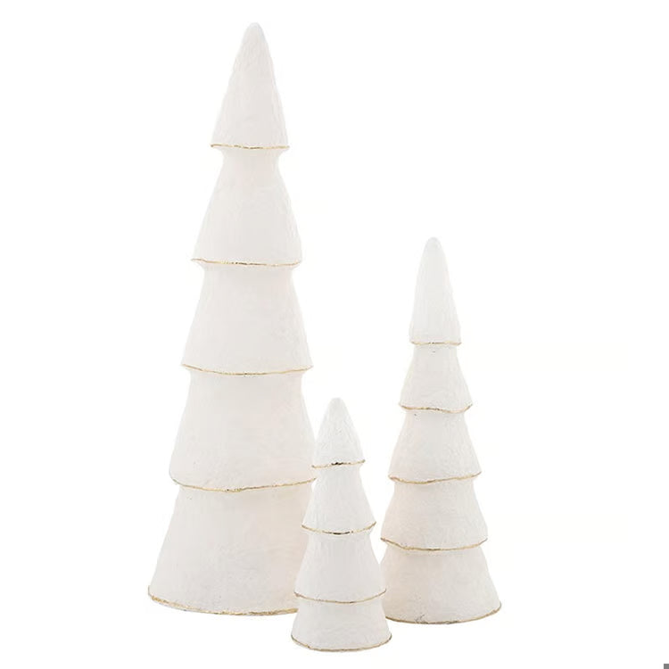 Ivory Paper Mache Trees