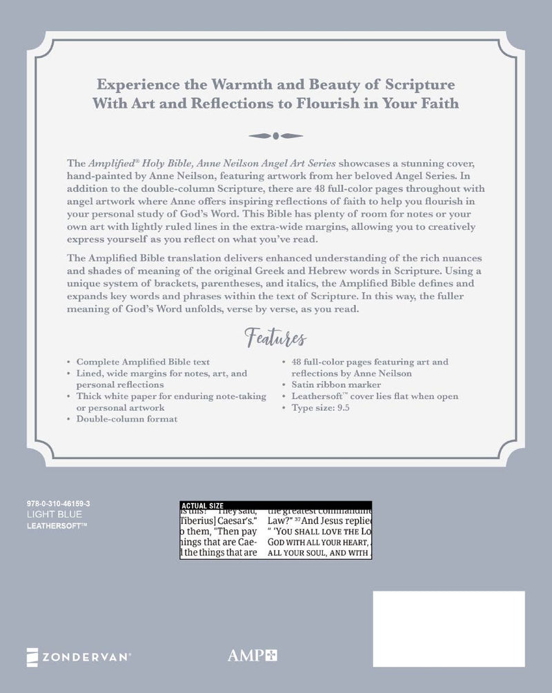 Amplified Bible Anne Neilson Angel Art Leathersoft Blue