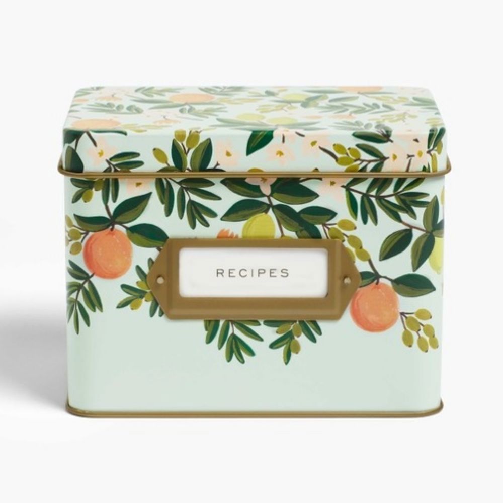 Rifle Paper Co - Citrus Floral Tin Recipe Box