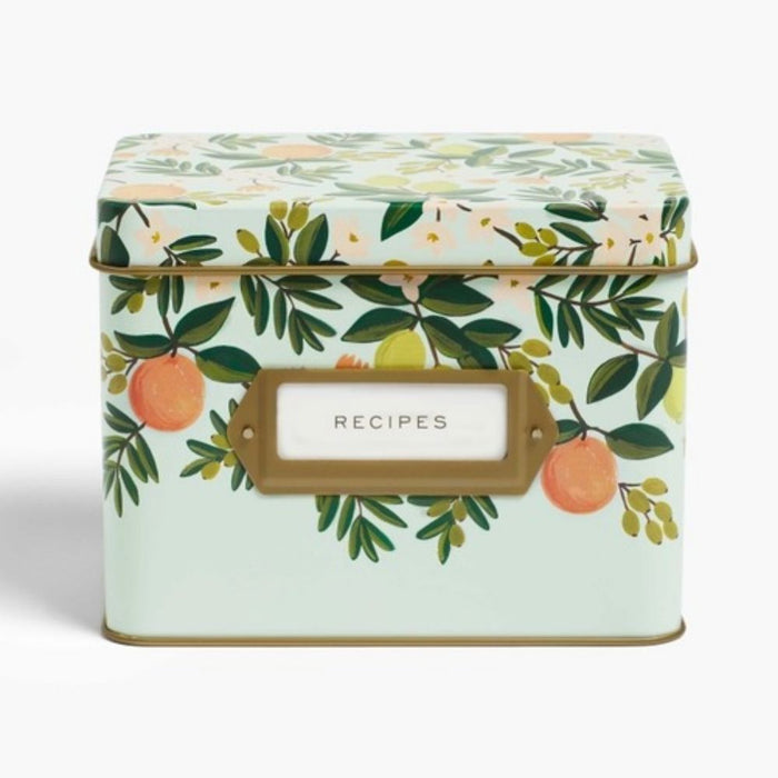Rifle Paper Co - Citrus Floral Tin Recipe Box