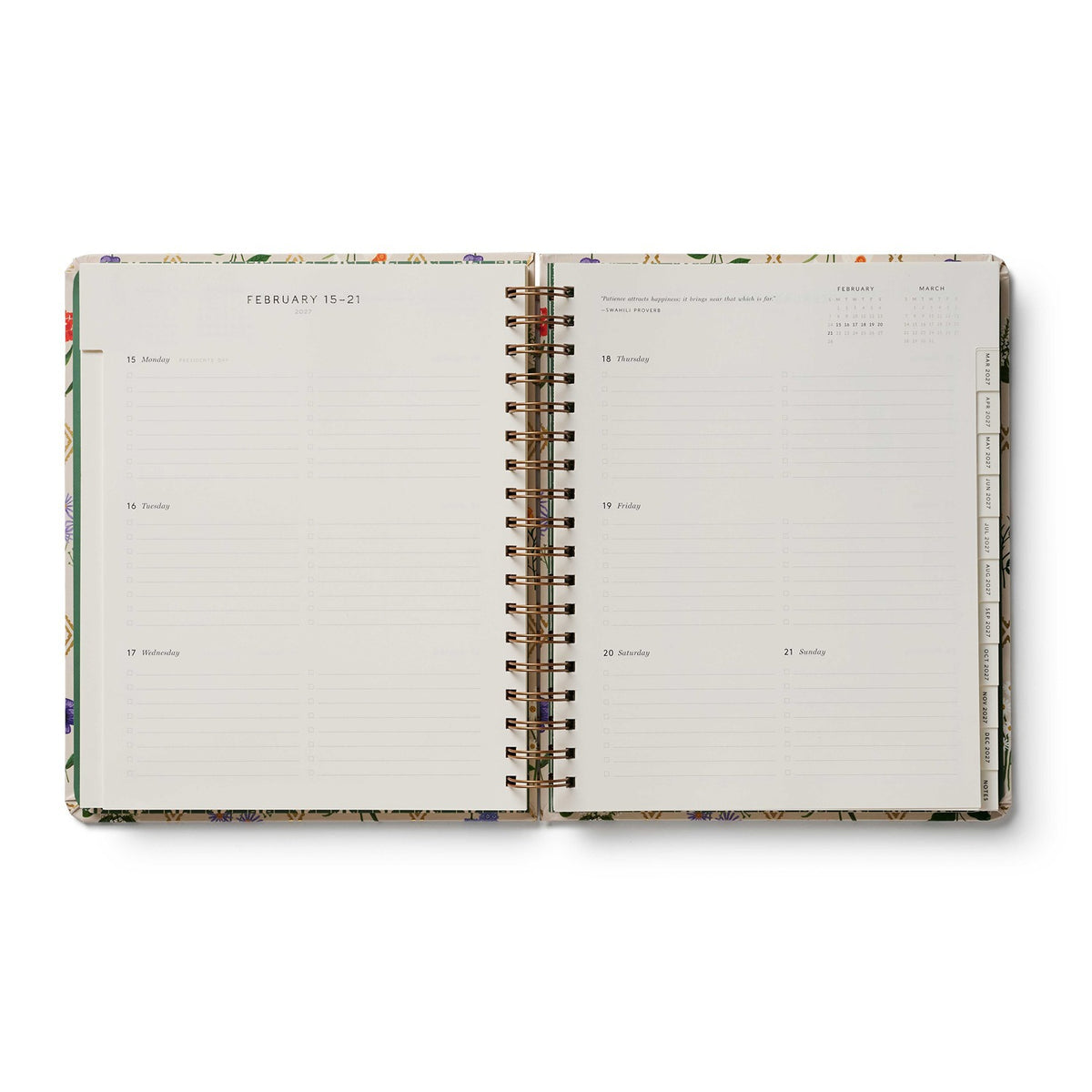 Rifle Paper Co - 2026-2027  Garden Study 17-Month Academic Hardcover Spiral Planner