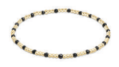 gemstone gold sincerity pattern 2mm bead bracelet - faceted hematite