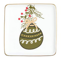 Square Ceramic Plates w/Ornament Pattern