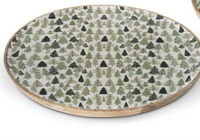 Wood Tray w/Christmas Trees