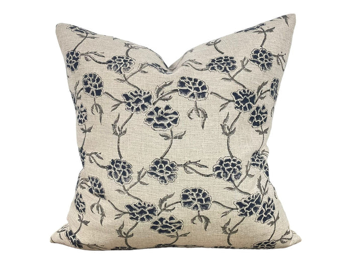 Linen Floral Print Pillow