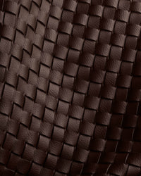 Nova Hand Woven Top Handle Bag - Chocolate