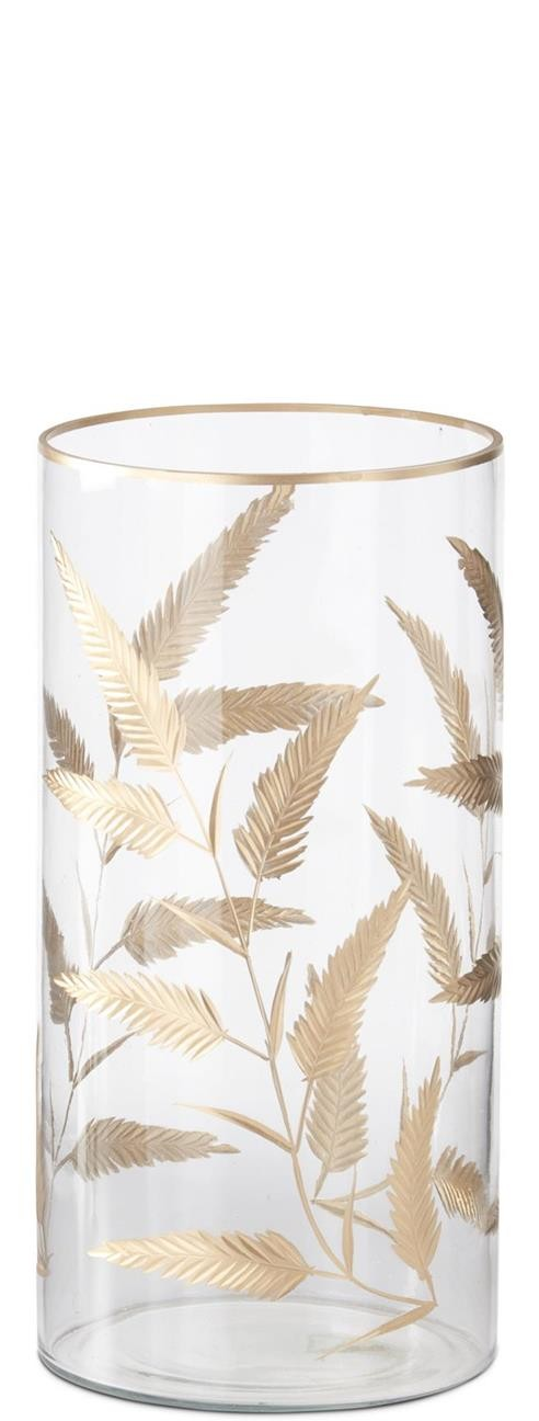 Gold Gilded Leaf Glass Vase