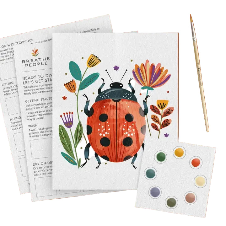 Kids' All-In-One Watercolor Kit - Ladybug