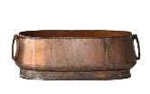 Oval Metal Planters w/Ring Handle - Copper Finish