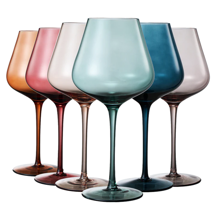 Pastel Large Colored Crystal Wine Glass