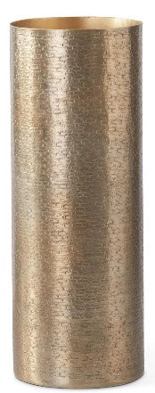 Textured Antiqued Gold Cylinder Vases