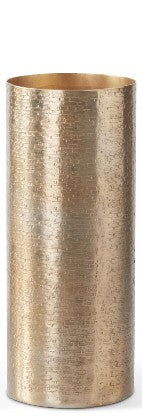 Textured Antiqued Gold Cylinder Vases