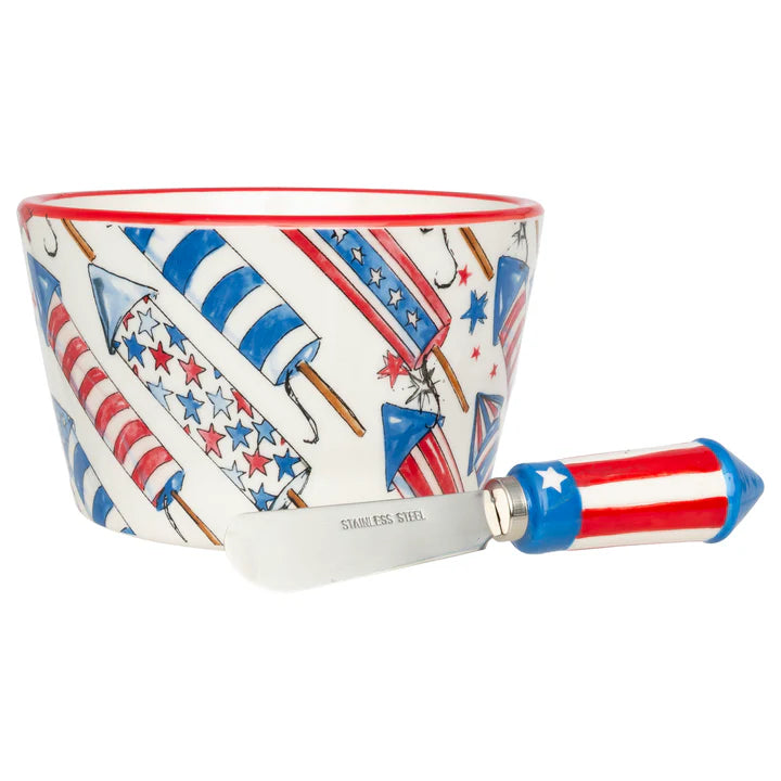 Patriotic Rockets Bowl & Spreader