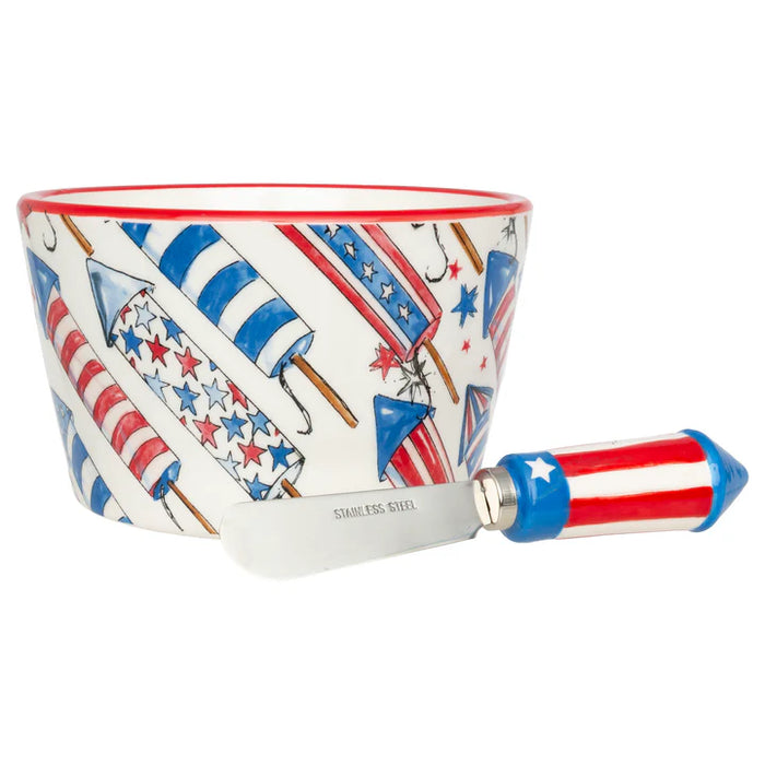 Patriotic Rockets Bowl & Spreader