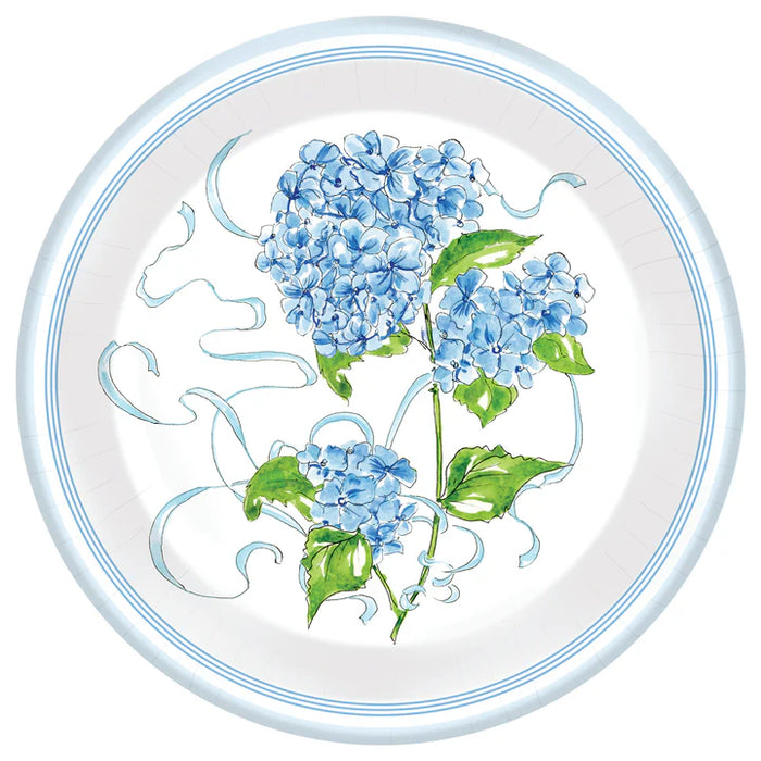 Hydrangea Allover Round Paper Plates