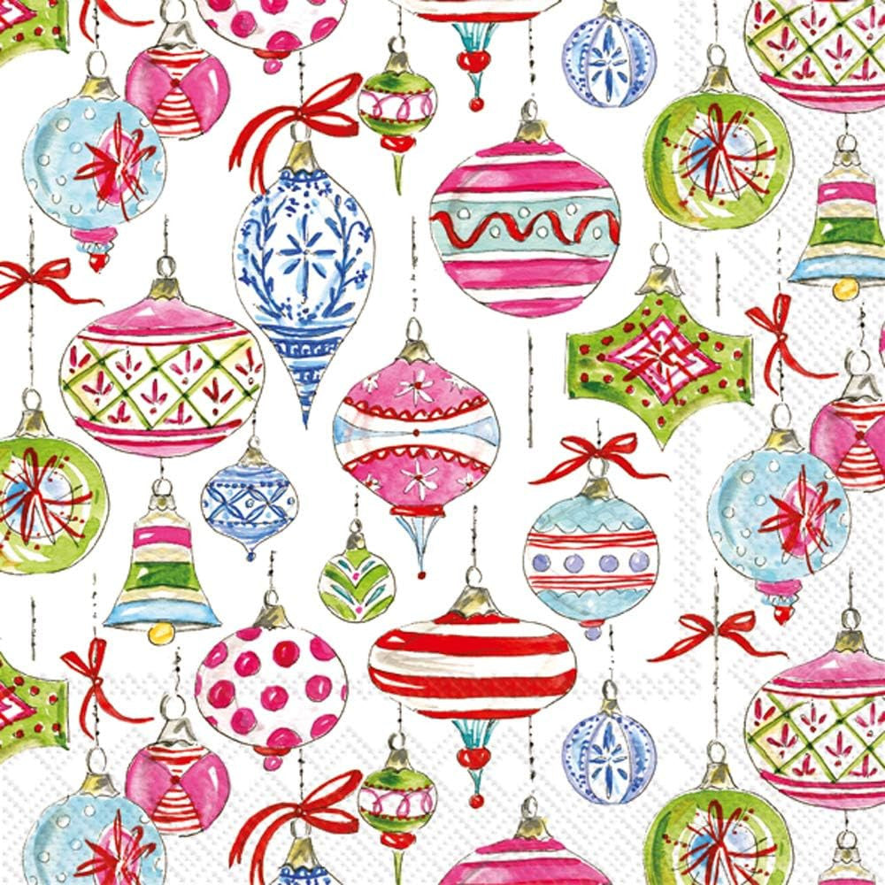 Paper Napkins - Merry Vintage Ornaments