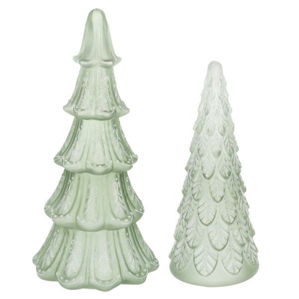 Frosted Ivy Glass Tree - Green