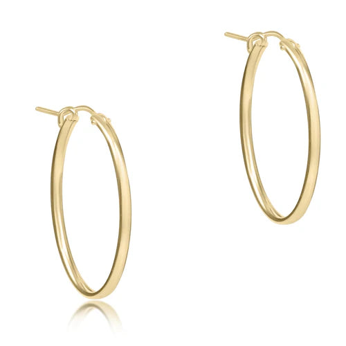 oval gold 1" hoop - smooth