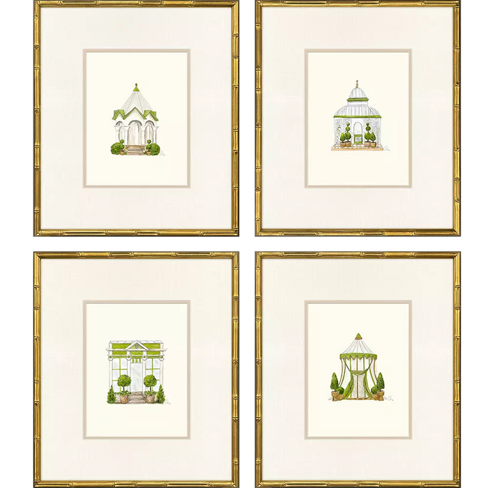 Conservatory in Gold Bamboo Frame - Sold in Set of 2