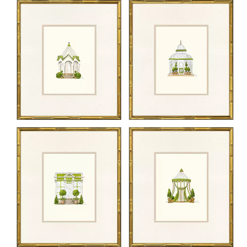 Conservatory in Gold Bamboo Frame - Sold in Set of 2