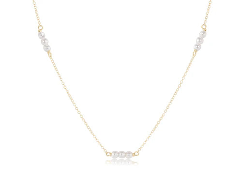 15" choker joy simplicity chain gold - 3mm pearl