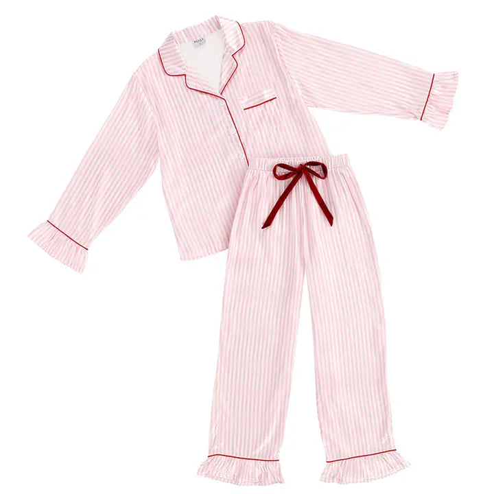 Pajama Set - Pink & White Stripe
