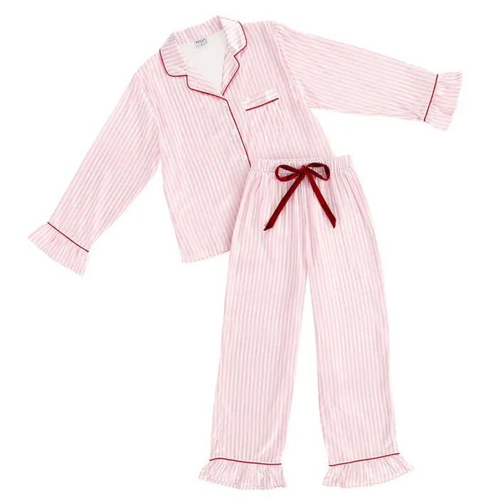 Pajama Set - Pink & White Stripe