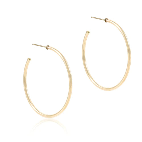 round gold 1.75" post hoop - 2mm - smooth