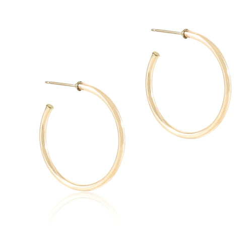 round gold 1.25" post hoop - 2mm - smooth