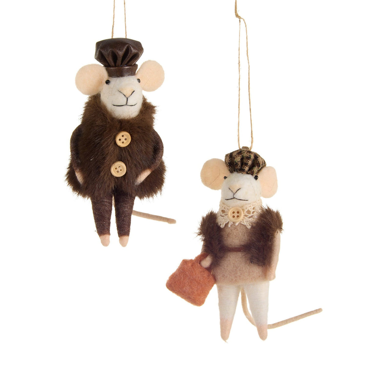 5.25 Beret Coat Mice Ornament