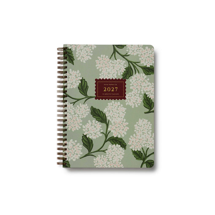 2027 Sage Hydrangea 12-Month Softcover Spiral Planner