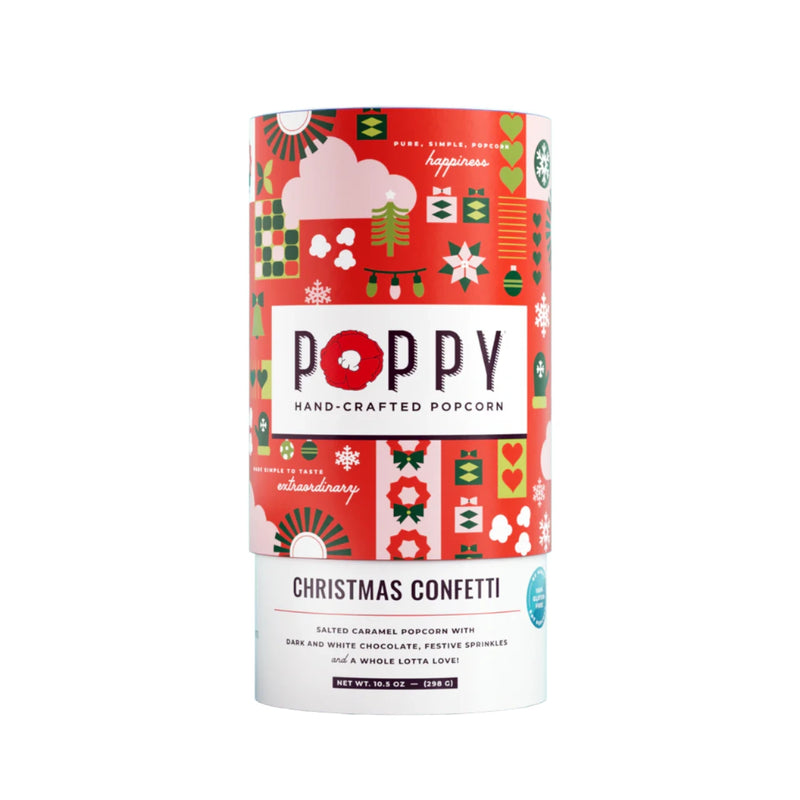 Poppy Handcrafted Popcorn - Christmas Confetti Holiday Cylinder