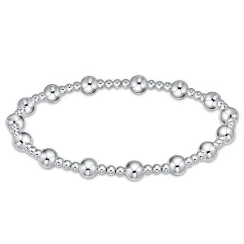 classic sincerity pattern 5mm bead bracelet - sterling silver