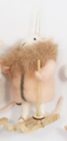 Skiing Mouse Felt Ornament, Asst. 4.75"