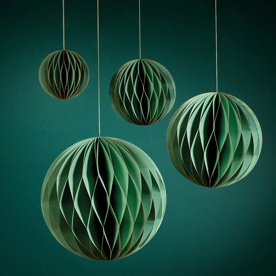 Decorative Green Paper Ball Ornament - small