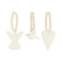 Angel, Heart, & Dove Hanging Ornaments