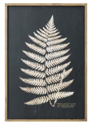 Framed Wall Decor with Fern Leaf