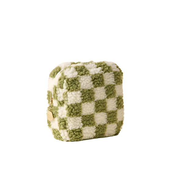 Teddy Pouch - Square Green Check