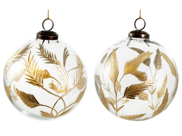 Glass Ball Clear Gold
