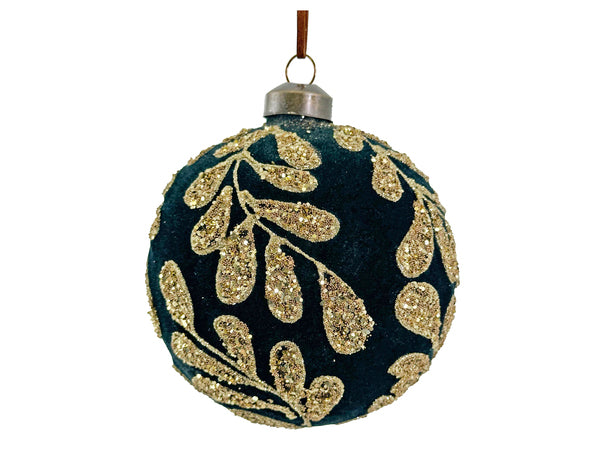 Glass Ball Green Velvet