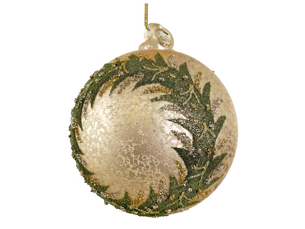 Glass Ball Antique Mat Gold Ornament