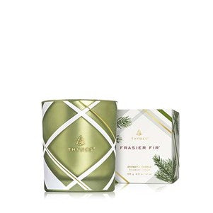 Frasier Fir Poured Candle, Frosted Plaid Collection