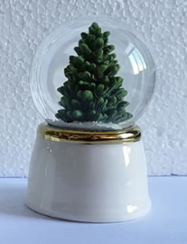 Mini Tree Water Globe - Ceramic/Glass 2.75"