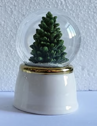 Mini Tree Water Globe - Ceramic/Glass 2.75"