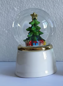 Mini Tree Water Globe - Ceramic/Glass 2.75"